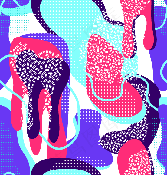 矢量简约孟菲斯风格装饰图形元素