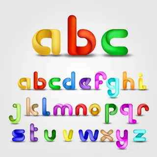 各种鲜艳的字母设计向量集05