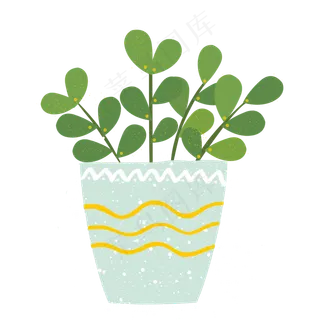 春天可爱清新绿叶小盆栽