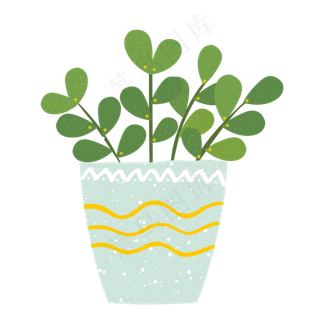 春天可爱清新绿叶小盆栽