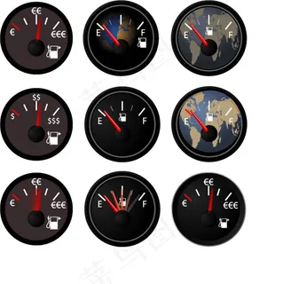 汽车油压仪表矢量图