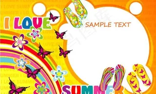 夏天打折背景海报图片