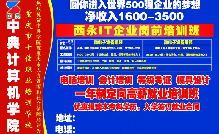 职业学校图片psd模版下载
