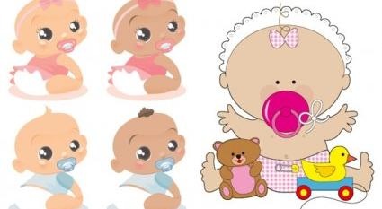 国外的可爱的婴儿矢量