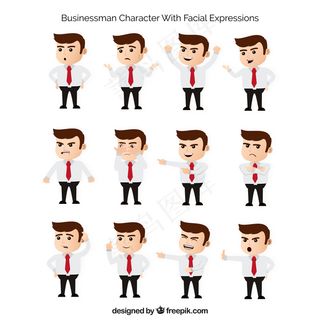 卡通人物扁平化可爱各种职业矢量素材