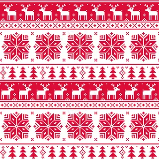 红色的有圣诞针织花纹背景矢量