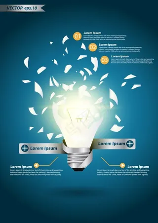 节能环保灯泡海报背景矢量图素材