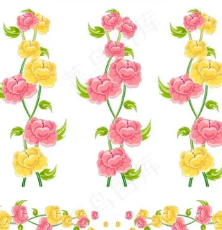 韩国植物花边边框矢量图03