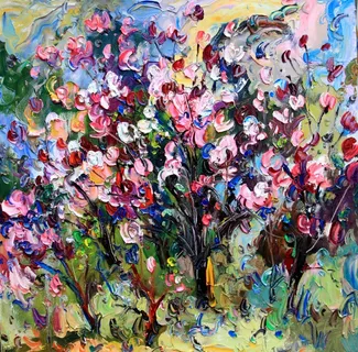 彩色鲜花高清风景油画