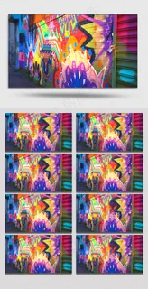 涂鸦背景墙视频素材