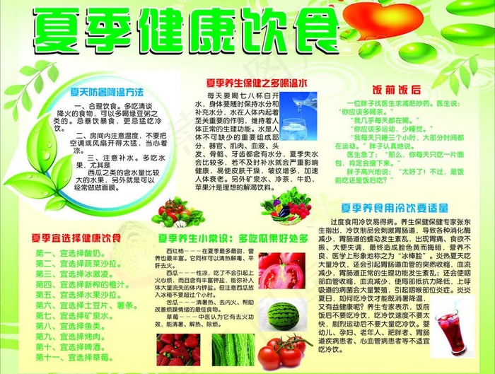 夏季健康饮食图片cdr矢量模版下载