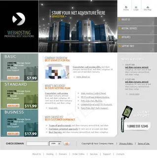 主机销售中心网站psd模板