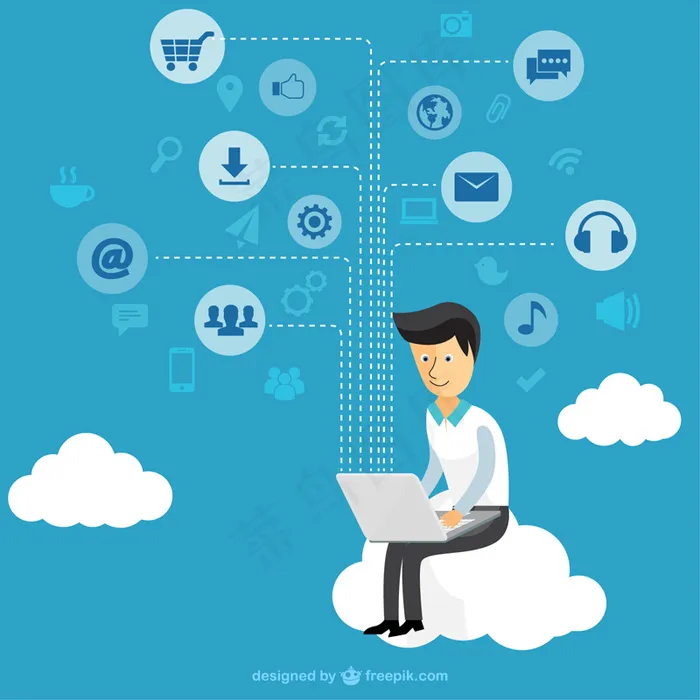 商人使用平板电脑ai矢量模版下载