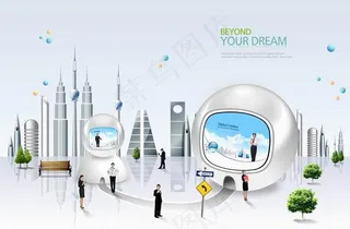 城市广场数码科技PSD素材