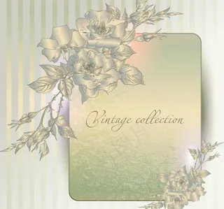 欧式古典花纹花朵 婚礼卡片图片