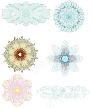 防伪底纹花纹矢量图