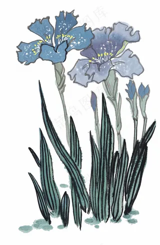 花卉图案水墨画设计元素