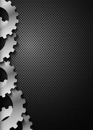 金属齿轮黑色简约大气背景