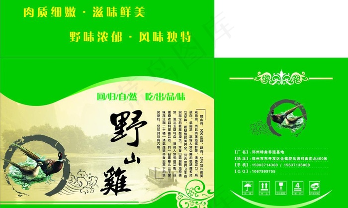 野鸡包装图片
