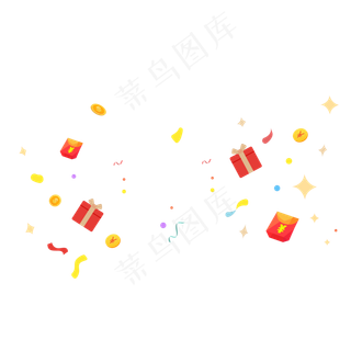 中奖红包雨,免抠元素