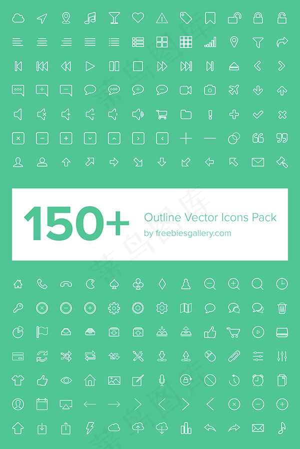 优秀矢量线性APP网页图标 EPS...