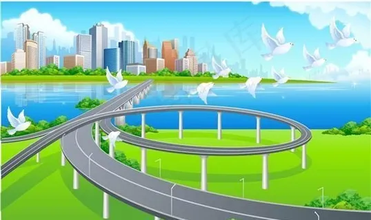 道路 美丽风景 矢量素材 ai格式...