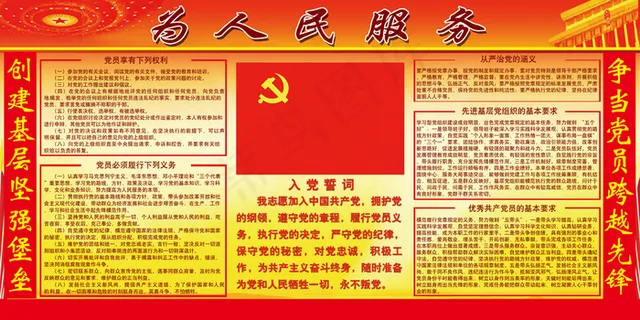 为人民服务党建展板设计