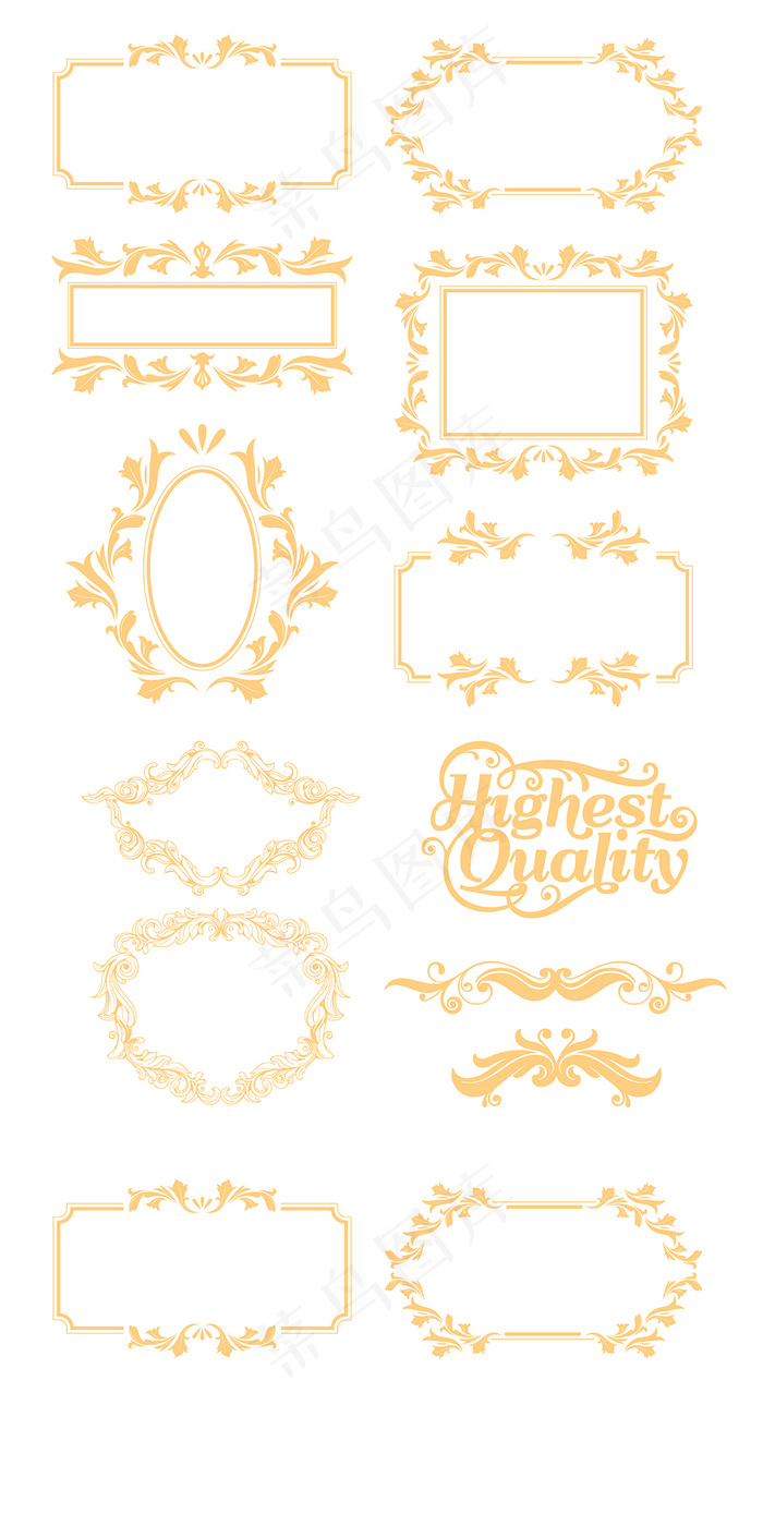 多款欧式花纹边框矢量素材