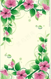 鲜花绿叶矢量移门图图片