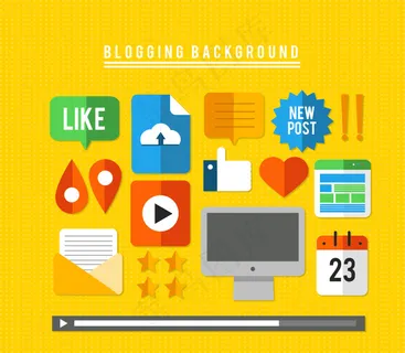 扁平化风格博客元素