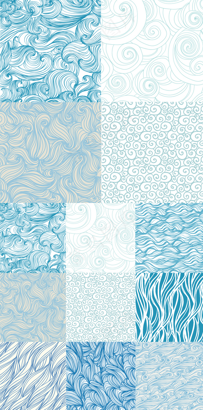 2017日是和风传统海浪纹理背景矢...