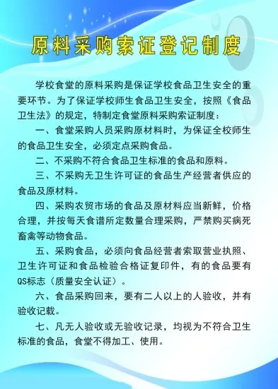 原料采购索证登记制度cdr矢量模版下载