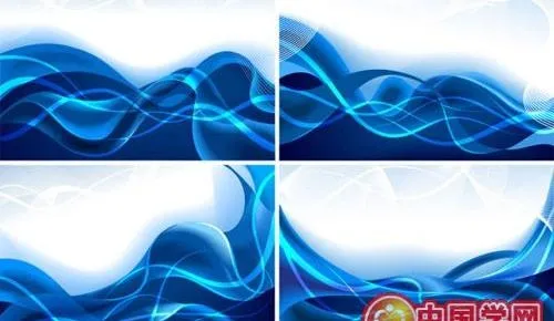 四款蓝色动感线条矢量素材eps,ai矢量模版下载