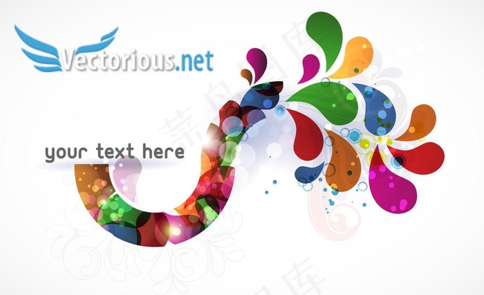 五颜六色艺术水滴样式抽象花纹图片