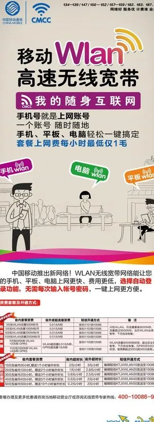 中国移动wlan展架宣传图片