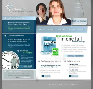 蓝色企业网站psd模板