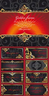 华丽金色花纹装饰框矢量素材