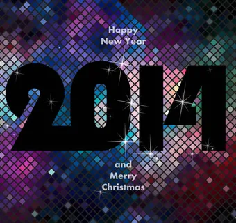 喷溅马赛克2014新年矢量素材