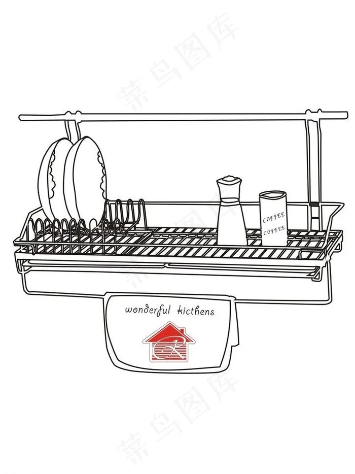 厨房碗碟架图片