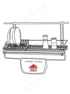 厨房碗碟架图片