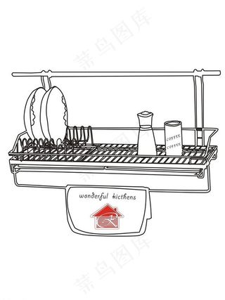 厨房碗碟架图片