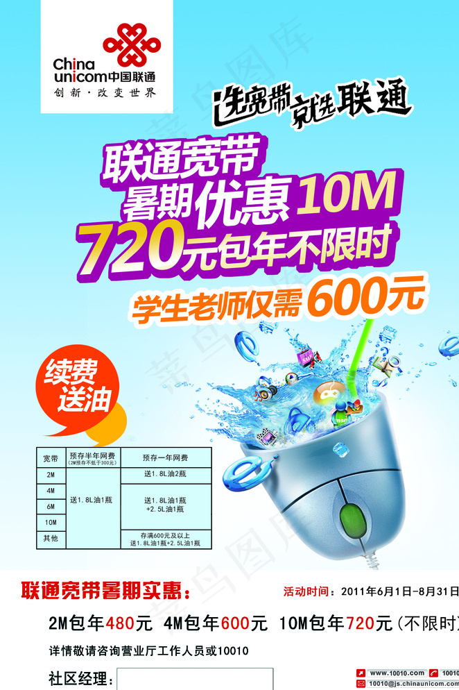 联通宽带图片psd模版下载