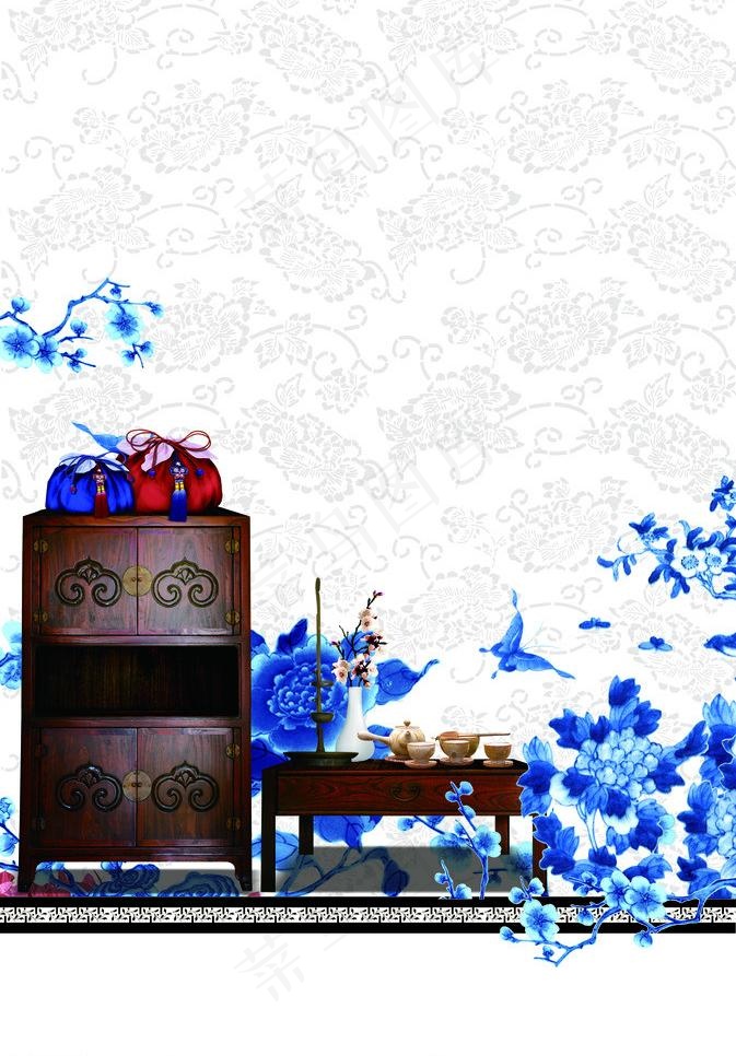 高端梅花刺绣古典