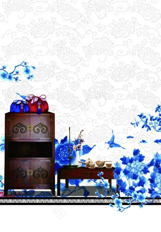 高端梅花刺绣古典