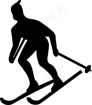 滑雪者剪影艺术剪辑