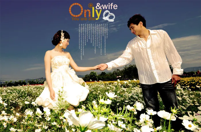 浪漫花季婚纱摄影PSD分层素psd模版下载