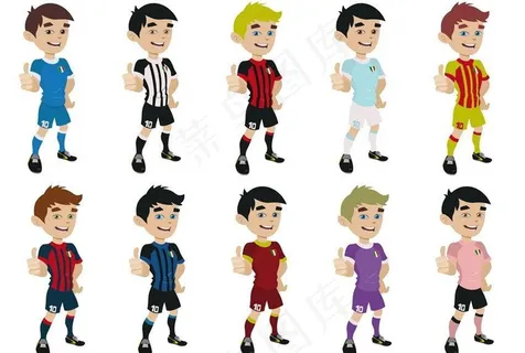 卡通足球运动员图片