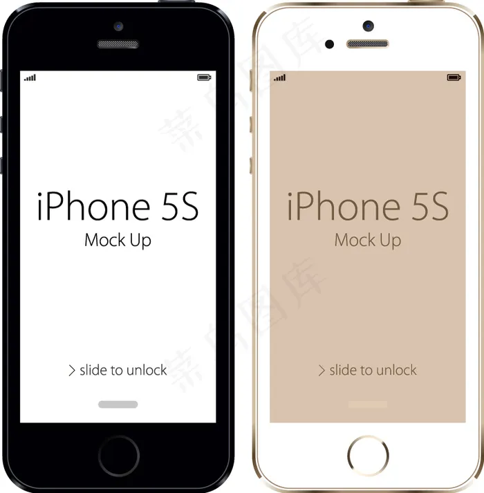 2个苹果iphone5s矢量素材eps,ai矢量模版下载