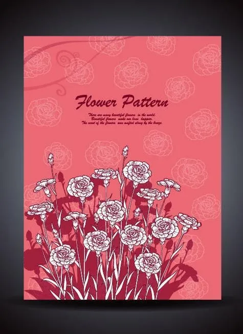 康乃馨时尚花纹图片eps,ai矢量模版下载