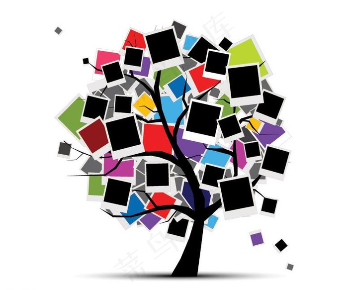 多彩相框树木图片